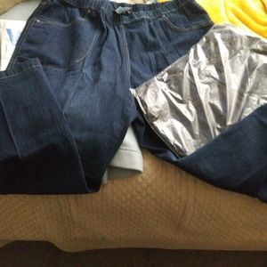2 NEW pairs jms 4-pocket pull on jeans! Size2XP dark blue wash
